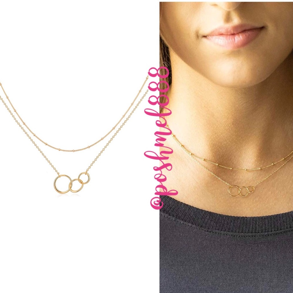 New Gold Layered Necklace Ultra Delicate✨Triple Infinity Link Layer Neck… - Picture 6 of 7